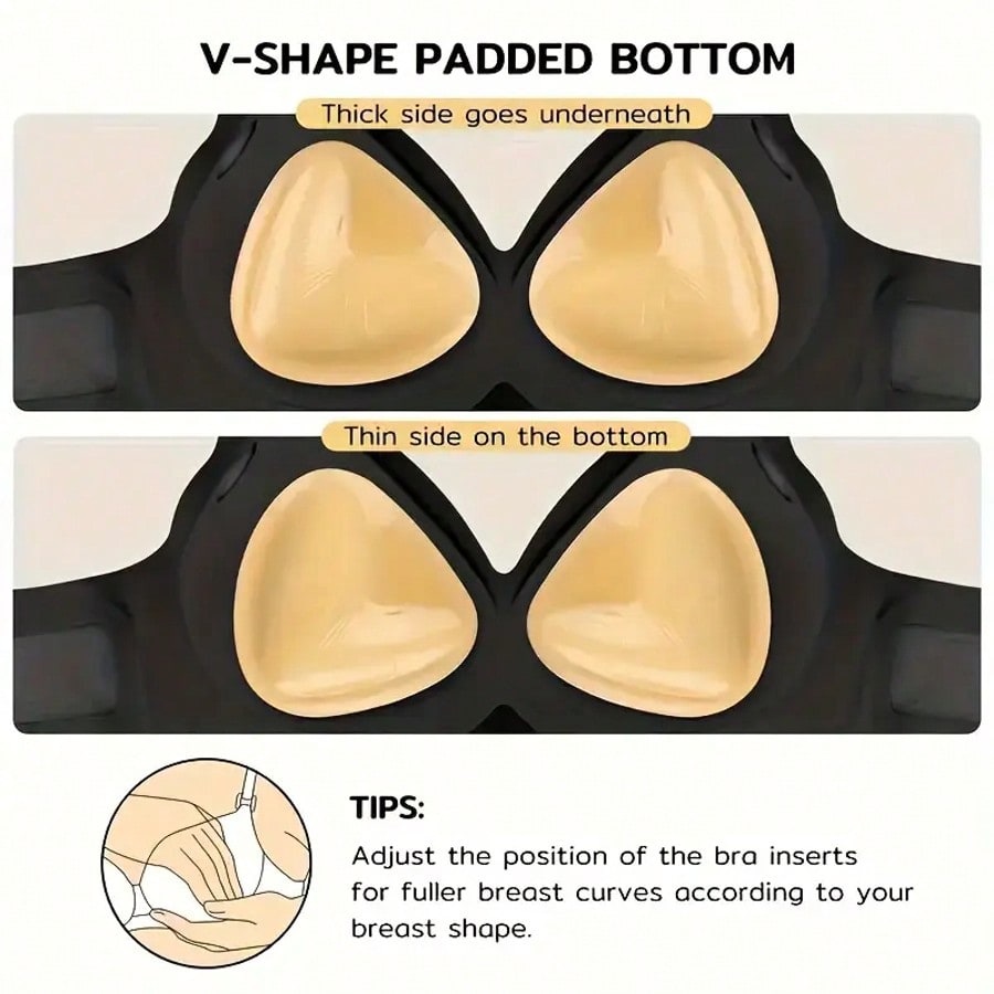 Backless Bra Sticky - Soutien-gorge push-up adhésif double face, inserts